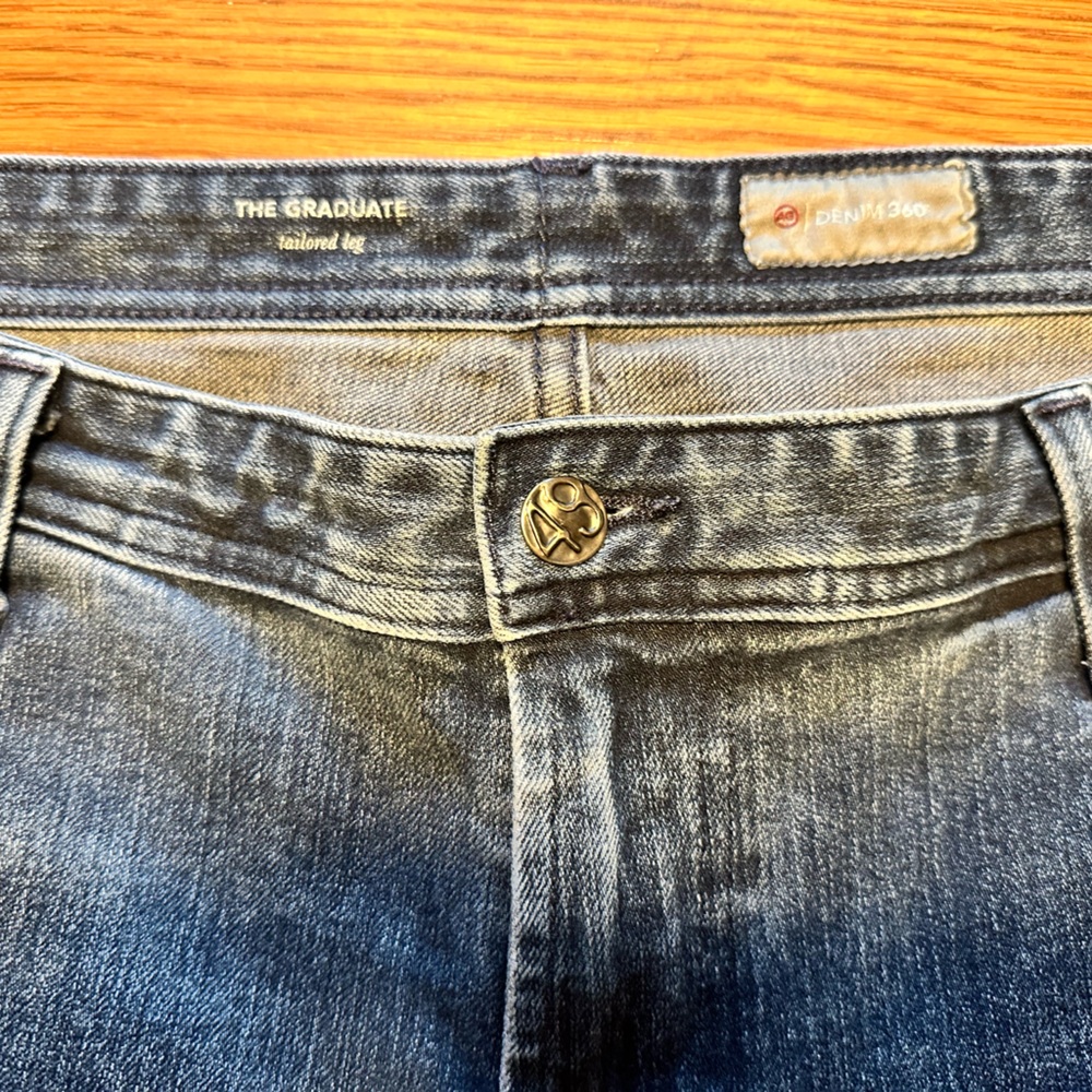 AG Adriano Goldschmied Blue The Graduate Tailored Leg Jeans Mens Size 38 x 32 - Picture 2 of 7